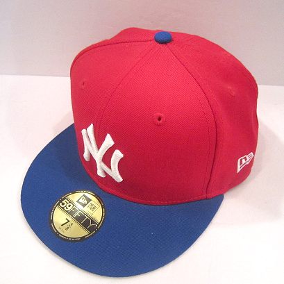 【中古】NEW ERA/ニューエラ NEW YORK ベースボール キャップ 59FIFTY B.B CAP レッド系×ブルー系 【福山店】