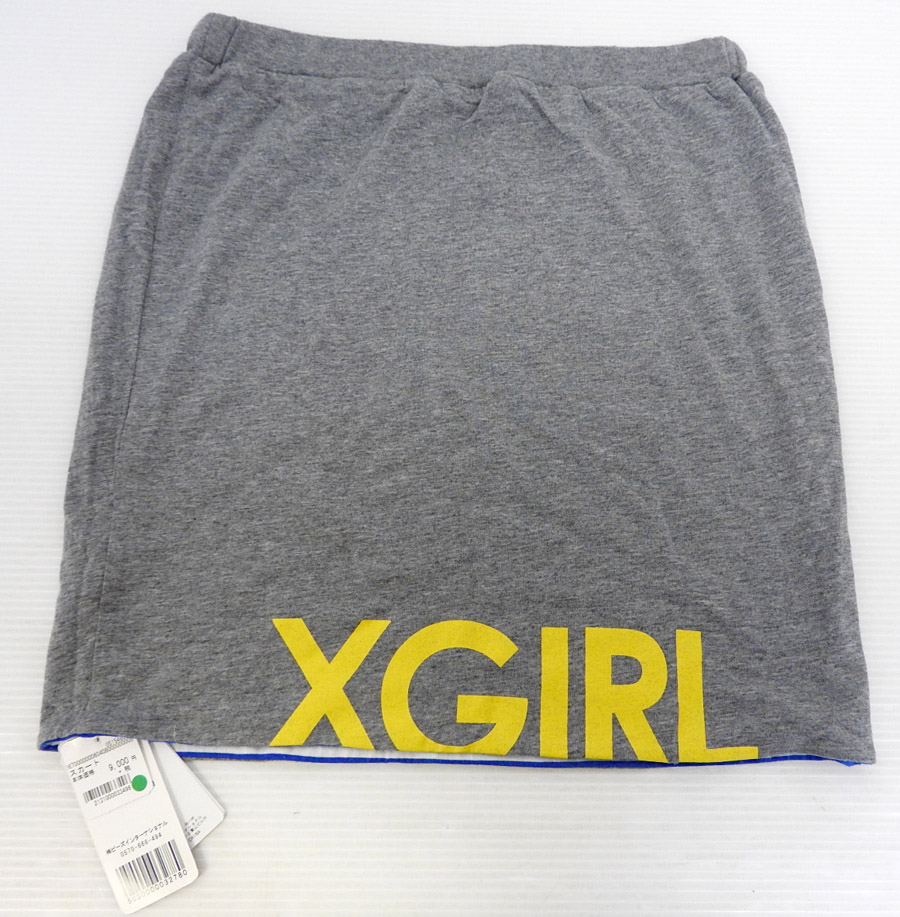 【中古】X-girl/エックスガール/REVERSIBLE TIGHT SKT/05154802/サイズ2/ASH/タグ付き/スカート/ビーズインターナショナル【米子店】