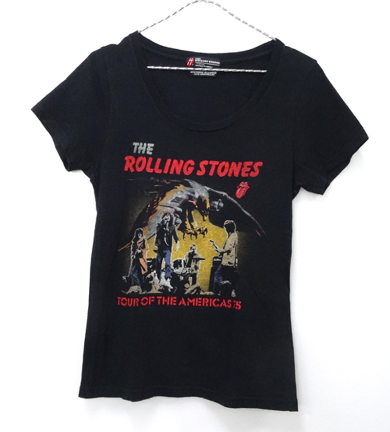 【中古】HYSTERIC GLAMOUR(ヒステリックグラマー) 30周年記念 Tシャツ/品番：0141CT31/黒/コラボ/バンドTee/THE ROLLING STONES【山城店】