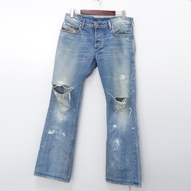 【中古】DIESEL ディーゼル デニムパンツ ZATINY/サイズ：W33/ダメージ加工/インポート【山城店】