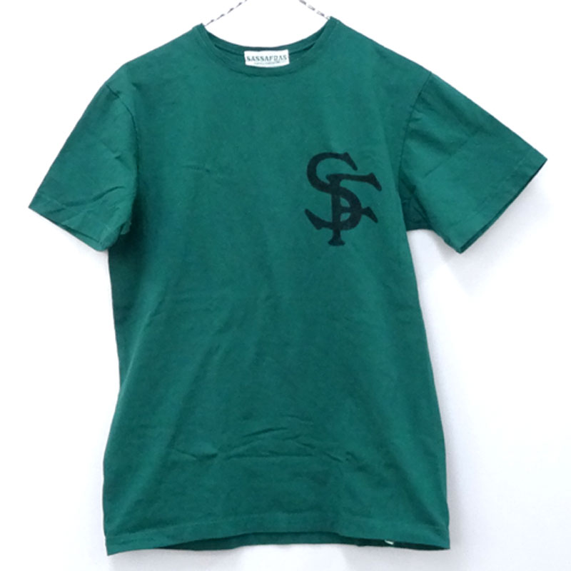 【中古】SASSAFRAS ササフラス SF LOGO TYPE Tee SFロゴタイプ Tシャツ サイズ：S/カラー：グリーン/アメカジ【山城店】