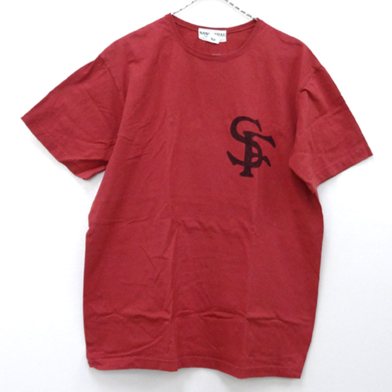 【中古】SASSAFRAS ササフラス SF LOGO TYPE Tee SFロゴタイプ Tシャツ サイズ：L/カラー：レッド系/アメカジ【山城店】