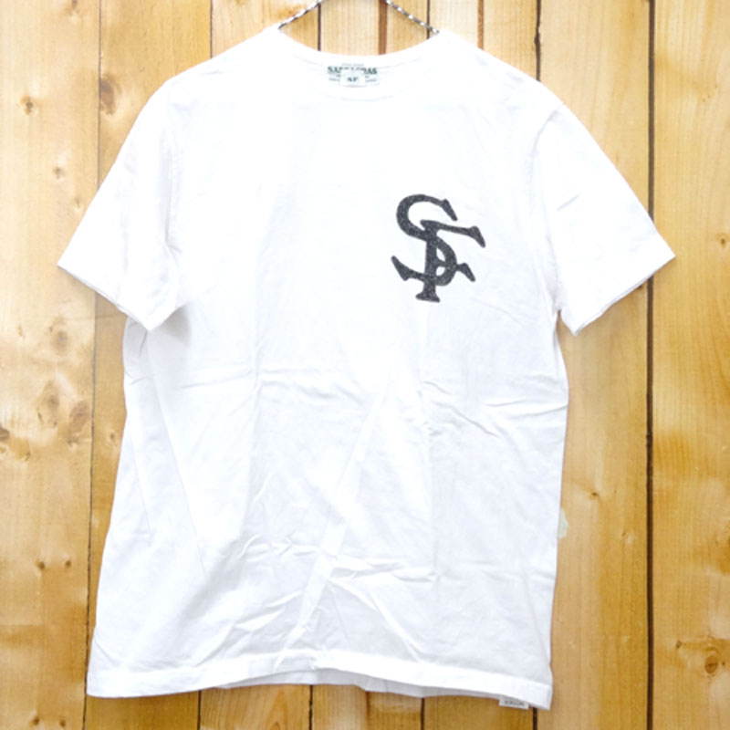 【中古】SASSAFRAS ササフラス SF LOGO TYPE Tee SFロゴタイプ Tシャツ サイズ：M/カラー：ホワイト/アメカジ【山城店】