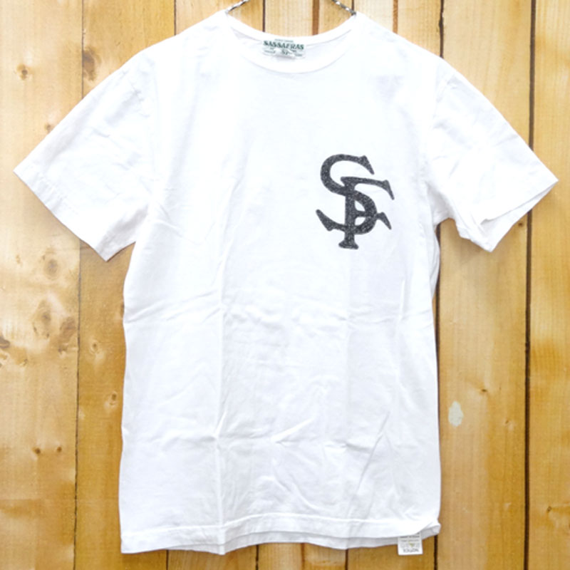 【中古】SASSAFRAS ササフラス SF LOGO TYPE Tee SFロゴタイプ Tシャツ サイズ：S/カラー：ホワイト/アメカジ【山城店】