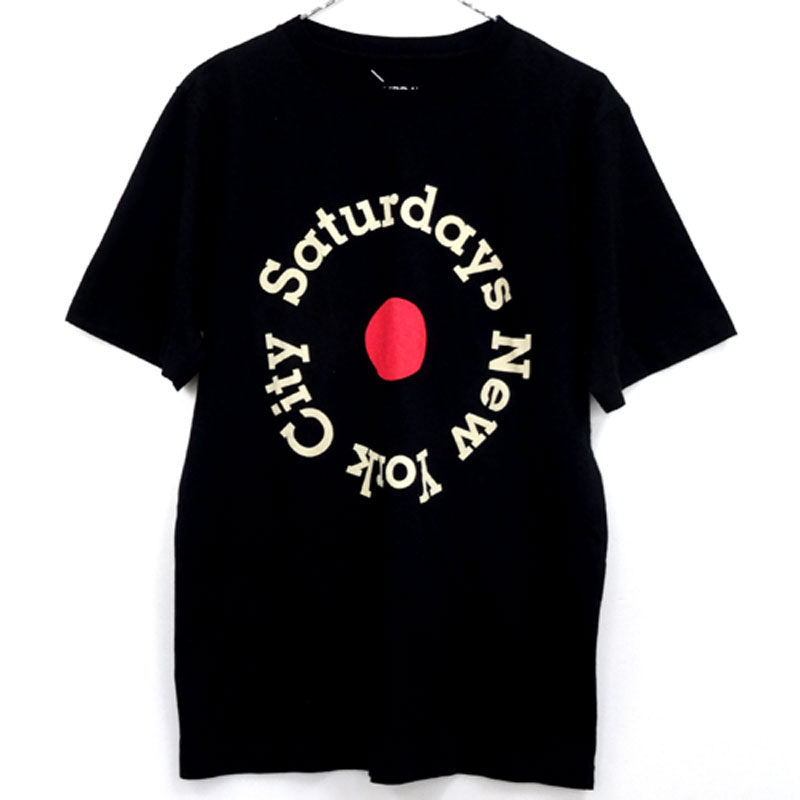 【中古】SATURDAYS SURF NYC 半袖 プリントTシャツ サイズ：M/カラー：ブラック/カジュアルサーフ/Tee/インポート【山城店】