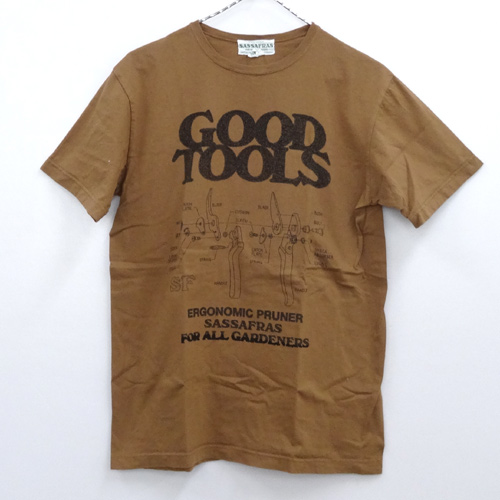 【中古】SASSAFRAS ササフラス GOOD TOOLS PRUNER TEE / サイズ：S/ブラウン 系/Tシャツ/半袖/アメカジ【山城店】