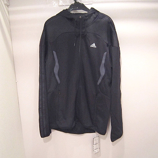 【中古】adidas/アディダス フード付きトラック ジャケット ジャージ ブラック系 【福山店】