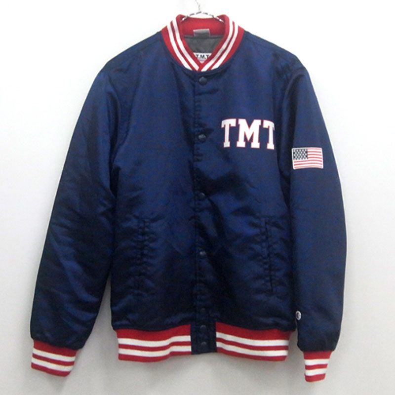 【中古】TMT × Champion/ティーエムティー×チャンピオン/AWARD JACKET/アワード ジャケット/サイズ：L/色：ネイビー 系/ドメス【山城店】