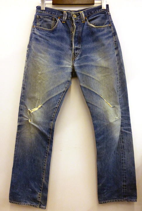 【中古】Levi's/リーバイス/S501XX/ダメージ/デニムパンツ/チェーンステッチ/セルビッチ/ボタンフライ/アメリカ製/W33/ライトブルー/メンズ/古着 124 桜井店