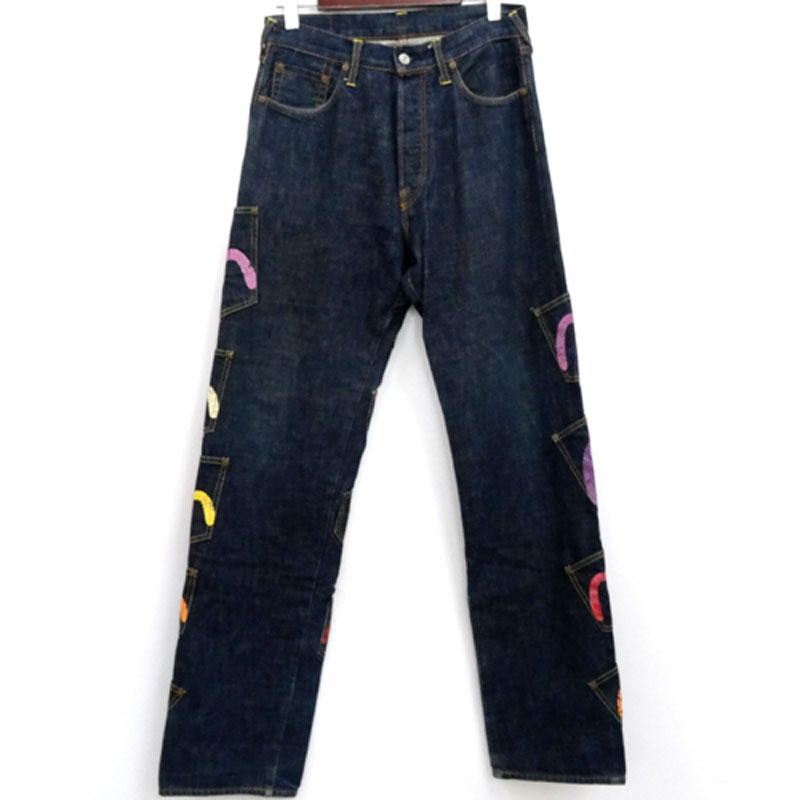 【中古】EVISU エビス メニーポケットデニムパンツ サイズ：W32L35/カラー：インディゴ/ボタンフライ/赤耳（セルヴィッチ）/アメカジ【山城店】