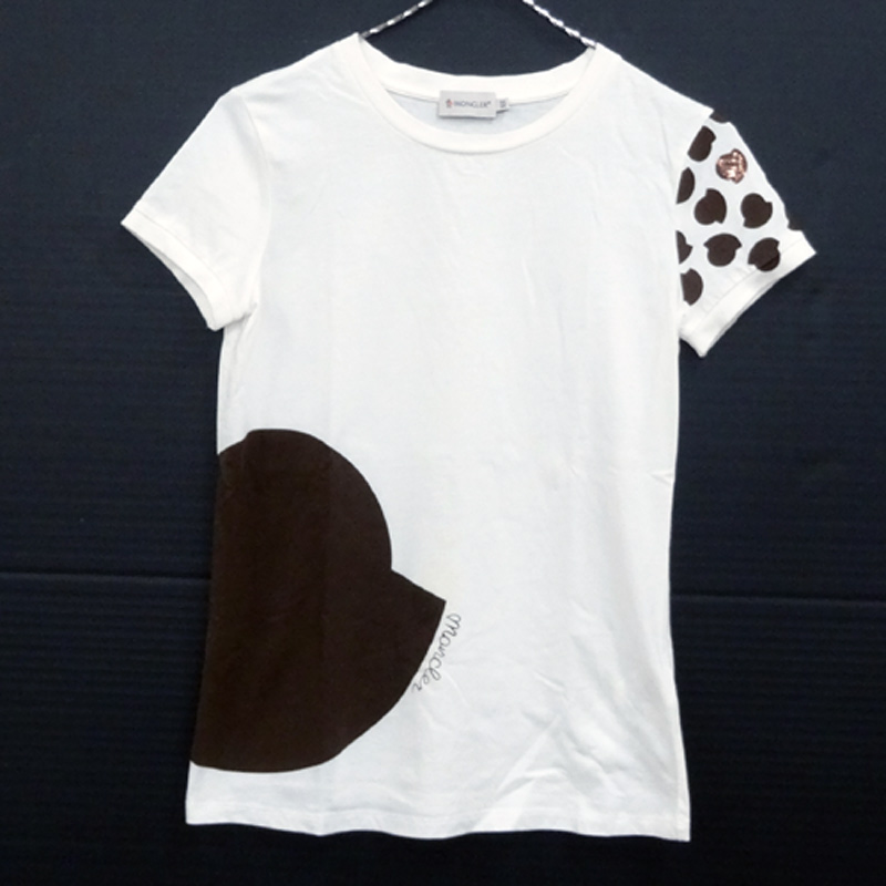 【中古】MONCLER モンクレール S/S Tシャツ/サイズ：XS/品番：82251/カラー：ホワイト/半袖/スパンコール【山城店】