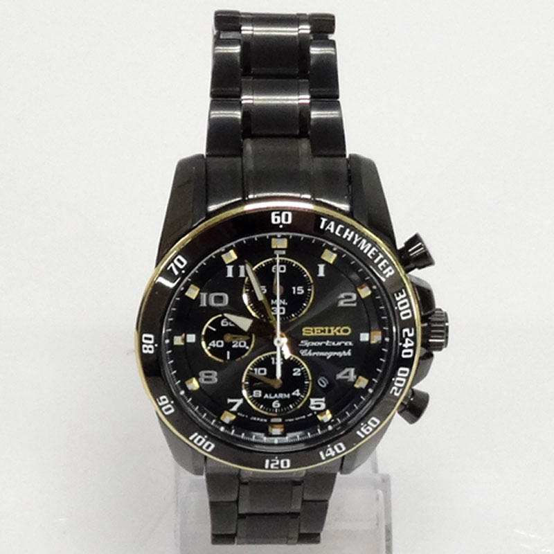 【中古】SEIKO セイコー Sportura スポーチュラ/品番：SNAF34/カラー：ブラック/クロノグラフ/人気/電池《腕時計/ウォッチ》【山城店】