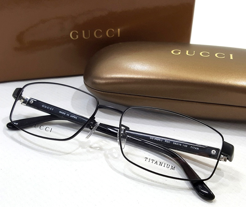 【中古】グッチ GUCCI チタニウム クリアレンズ GG 9694/J ファッションメガネ 眼鏡 【福山店】