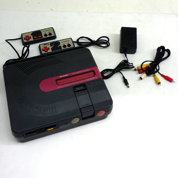 シャープ 黒 ツインファミコン AN-500-B 電源/外箱付 ジャンク品 - ゲーム