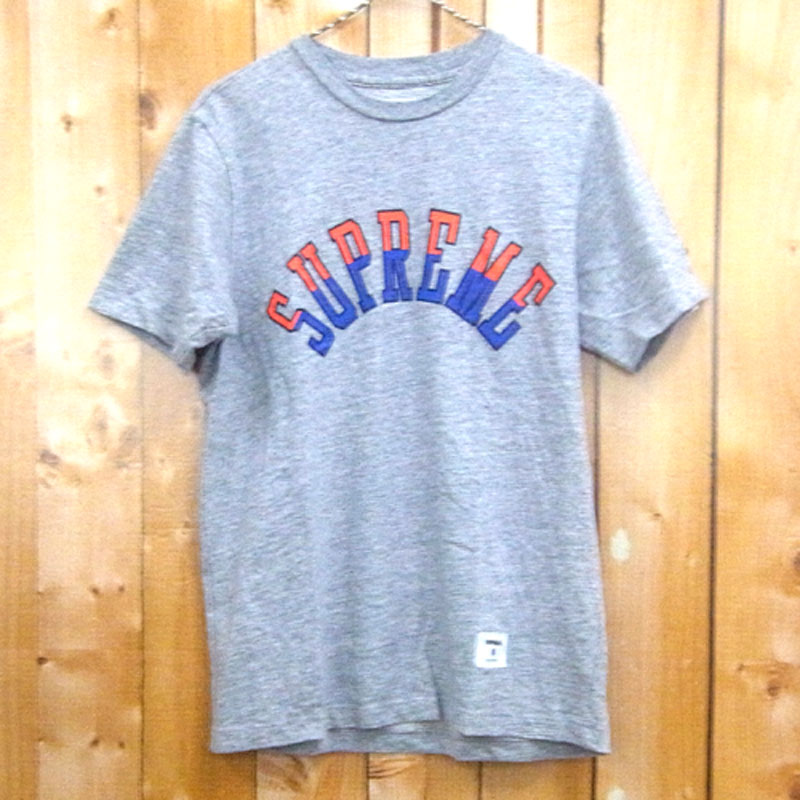 【中古】Supreme シュプリーム/17SS Curve Logo Tee/Tシャツ/アーチロゴ/サイズ：S/色：グレー/ストリート【山城店】