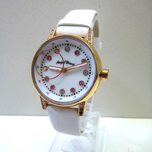 【中古】Angel Heart エンジェルハート クォーツ 時計 ＴＢ29 ホワイト ゴールド レディース 腕時計