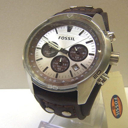 【中古】FOSSIL フォッシル CH2565 腕時計 未使用 革ベルト