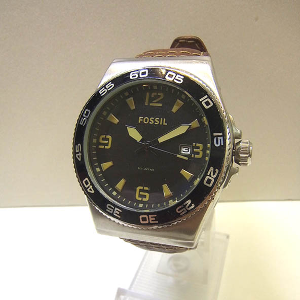 【中古】FOSSIL フォッシル AM-4340 クォーツ スポーツ メンズ 腕時計 革ベルト