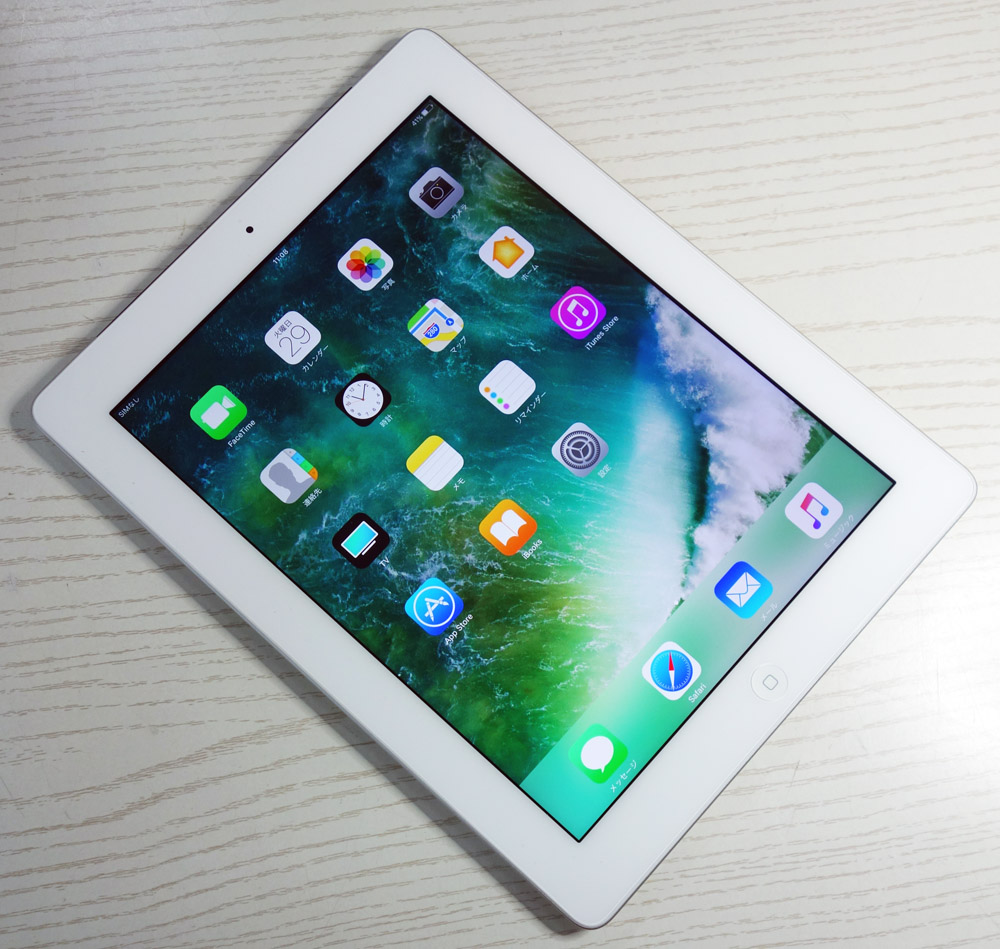 【中古】SoftBank Apple iPad4 Wi-Fi+Cellular 16GB MD525J/A ホワイト [164]【福山店】