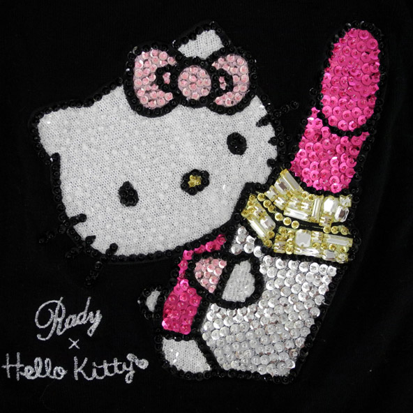 Rady×Hello Kitty レディー キティコラボ ニットカットソー  リップ 口紅 デザイン  レディース古着